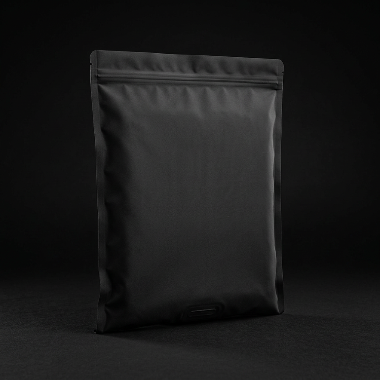Sac de compression de voyage noir sur fond noir